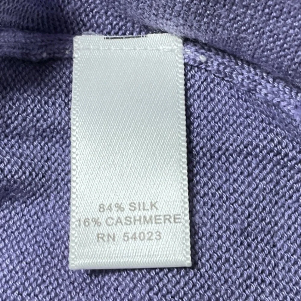 Banana‎ Republic Sweater Mens Large Purple Silk Cashmere V-Neck Luxury Classic